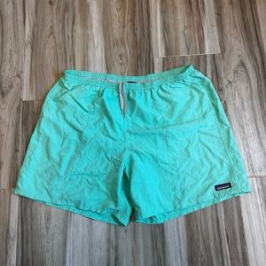 Patagonia Baggies Shorts Longs Nylon Board Sz XXL Lined Swim Green‎ Casual